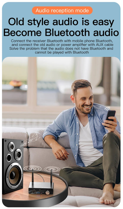 Bluetooth 5.3 Transmitter & Receiver | Low Latency Stereo AUX 3.5mm, Optical Wireless Audio Adapter with Remote Control for TV & PC