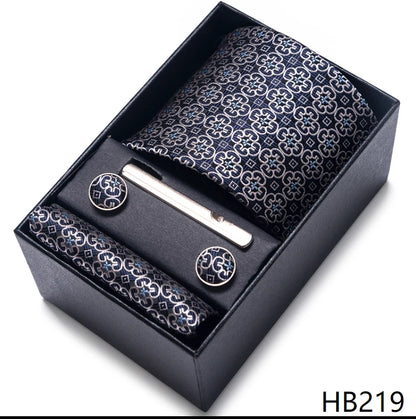 Men’s Tie and Pocket Square Gift Set – 2023 Mixed Colors Paisley Necktie in Box, Wedding Suit Accessory