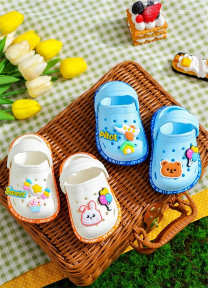 Summer Kids Sandals – Soft Anti-Skid Cartoon Hole Slippers for Boys & Girls, DIY Beach Shoes