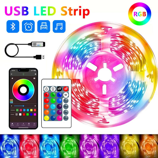 RGB LED Strip Lights – App-Controlled Color Changing Flexible Ribbon, LED Tape for Room Decor & TV Backlight