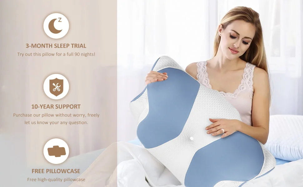 2024 New Ergonomic Memory Foam Cervical Pillow – Adjustable Neck & Shoulder Support for Side, Back, and Stomach Sleepers