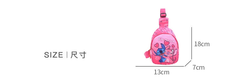 Disney Cartoon Stitch Kids Chest Bag – Cute Crossbody Waist Pouch with Zipper, Coin Purse & Gift for Children