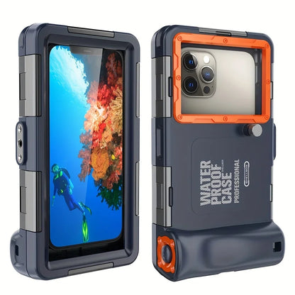 Waterproof Phone Case - 15m Diving Protective Housing with Lanyard for iPhone & Samsung Phones up to 6.8"