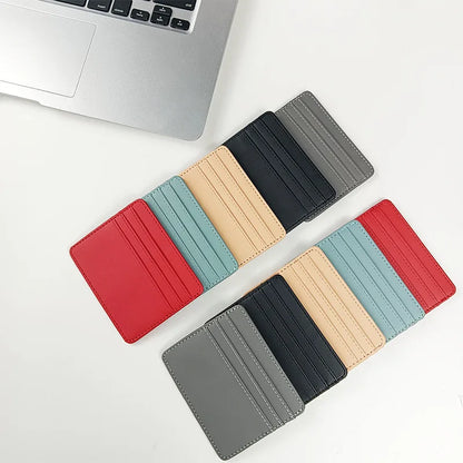 PU Leather ID Card Holder - Slim Multi-Slot Candy Color Wallet | Business and Credit Card Case for Women and Men