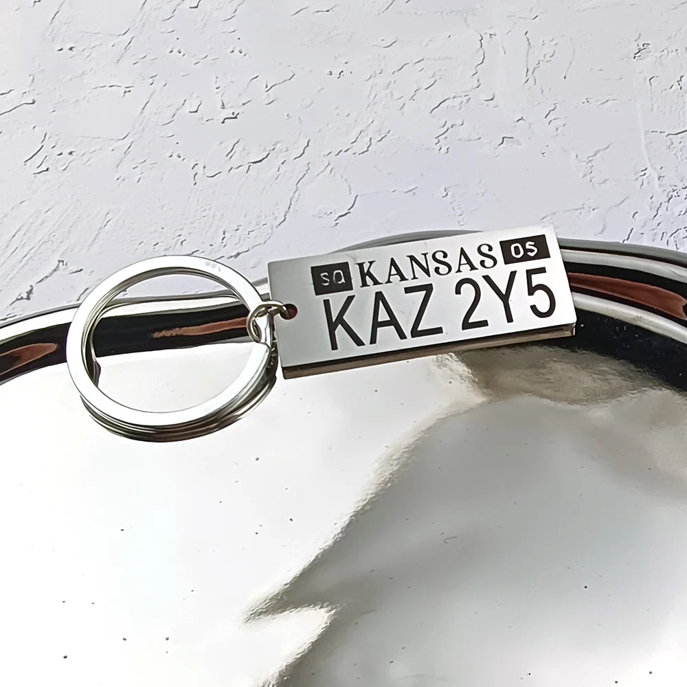Supernatural Dean License Key Ring - Stainless Steel Custom Jewelry Gift