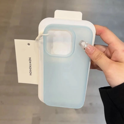 Luxury Clear Matte iPhone Case - Transparent Candy Color Soft Silicone Protective Cover