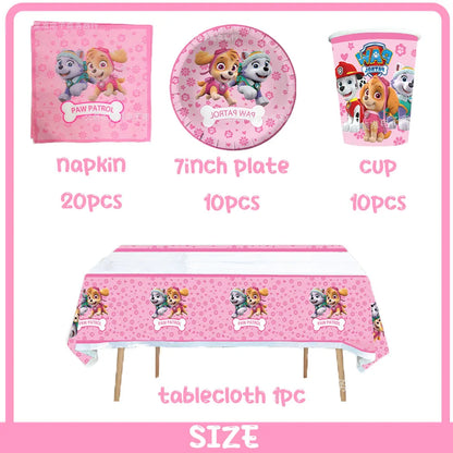 PAW Patrol Skye Pink Birthday Party Decorations Set – Foil Balloon Backdrop, Disposable Tableware & Baby Shower Supplies for Girls Kids Gifts