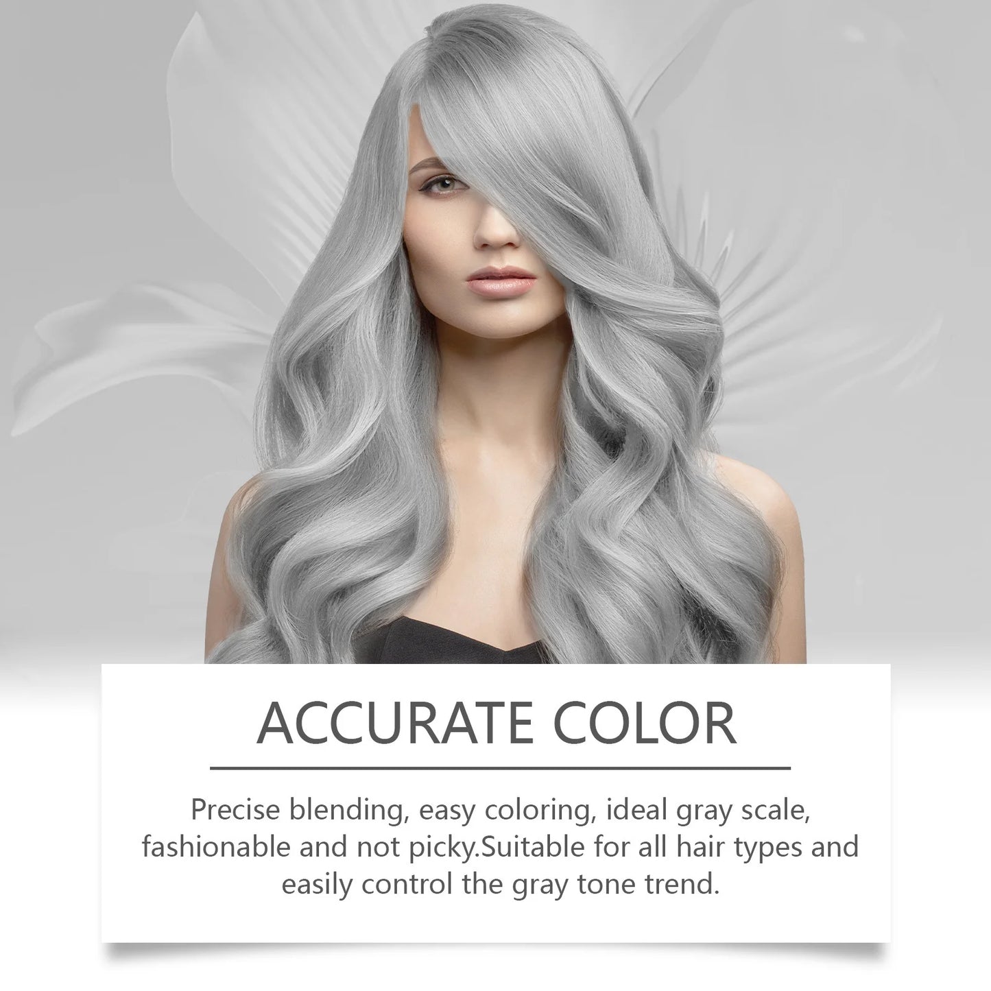 Gray Hair Dye Cream - Smoky Silver Gray Permanent Hair Color Wax for Women & Men