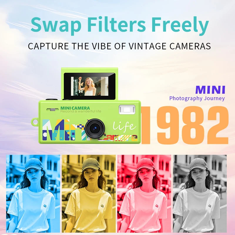 Ourlife Mini Keychain Camera - 0.96-Inch Flip Screen Retro CCD 720P Digital Video Recorder