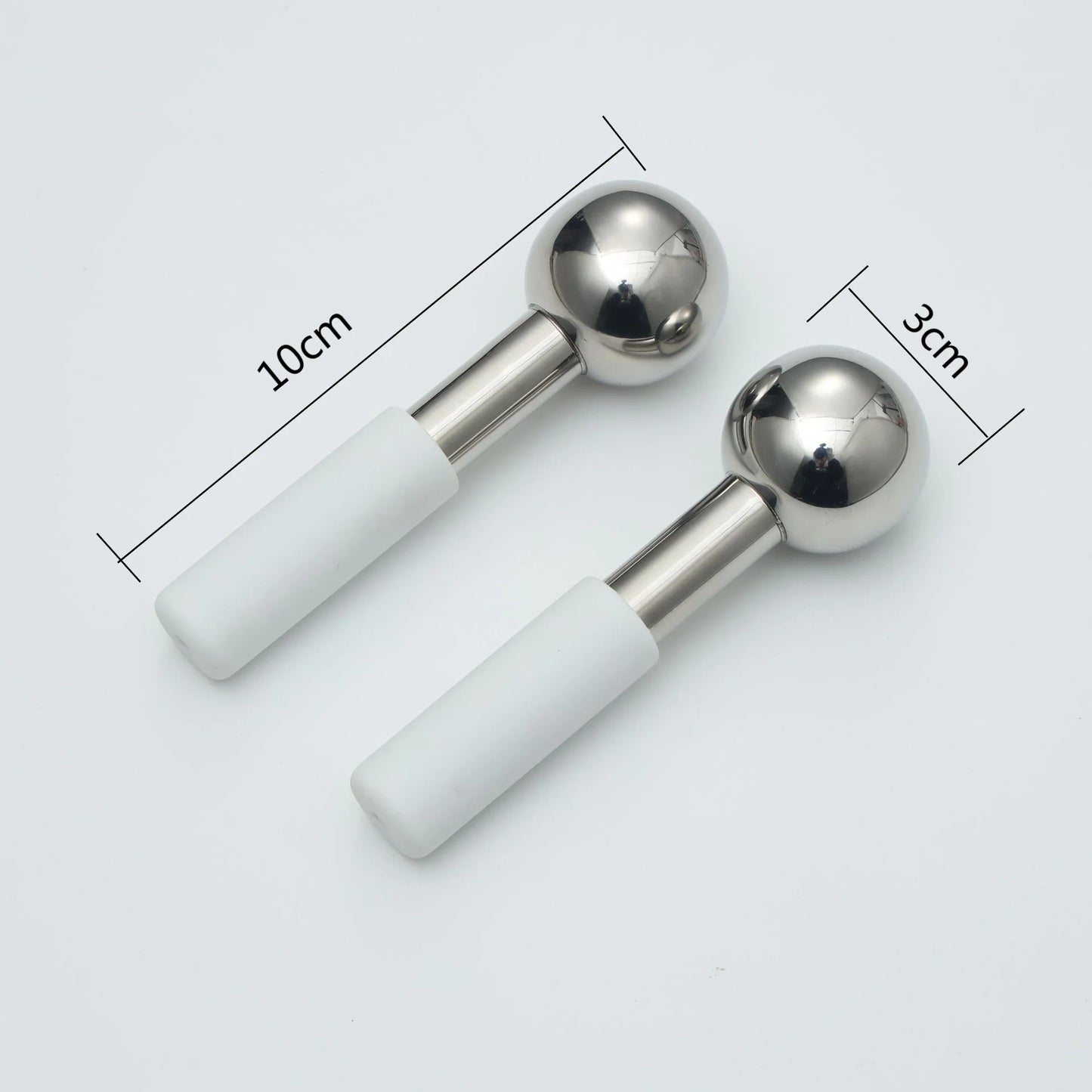 Mini 2pcs Stainless Steel Ice Globes – Cryo Sticks for Face & Eyes, Cold Roller for Puffiness, Wrinkles & Dark Circles