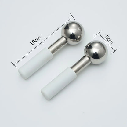 Mini 2pcs Stainless Steel Ice Globes – Cryo Sticks for Face & Eyes, Cold Roller for Puffiness, Wrinkles & Dark Circles