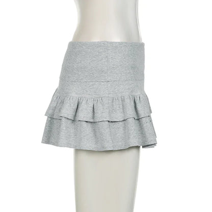 Mooyufo Women’s Sweet Solid Pleated Mini Skirt — Preppy Sexy Low-Waist Slim Skirt, 2024 Summer Fashion Streetwear