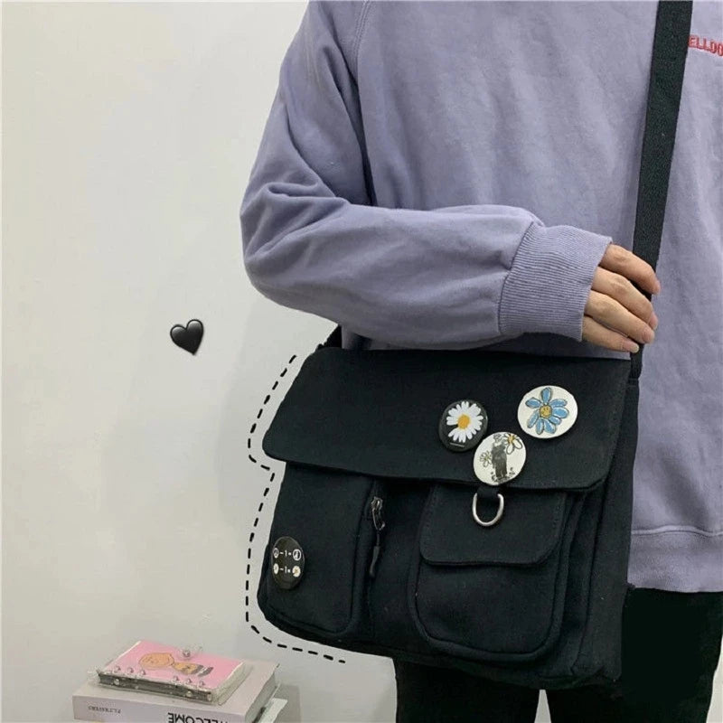 Xierya Women's Canvas Messenger Bag: Fashion Shoulder Bag for Youth, Student - Large Capacity Female Crossbody Packet