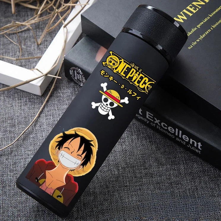 One Piece Anime Thermos Cup – 304 Stainless Steel Luffy & Zoro Action Figure Water Bottle