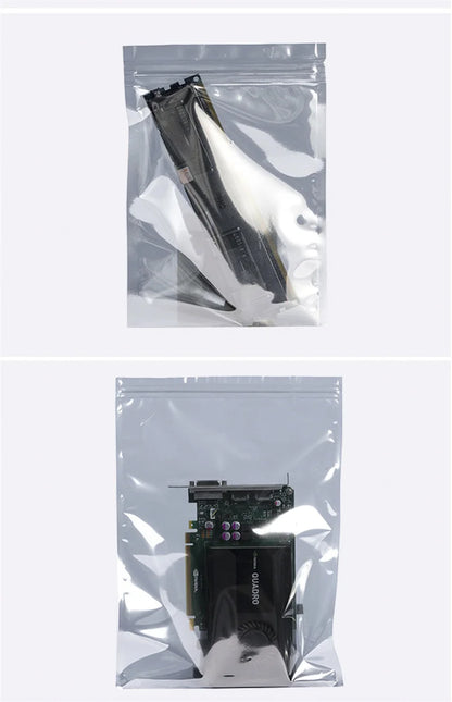Transparent Anti-Static Shielding Bags – ESD Self-Sealing Pouches for Storage of Small Electronics & USB Accessories