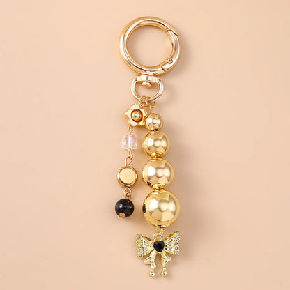 Cute Bowknot Heart Keychain - Crystal Pearl Pendant Charm for Women, Girls & Handbag Decoration