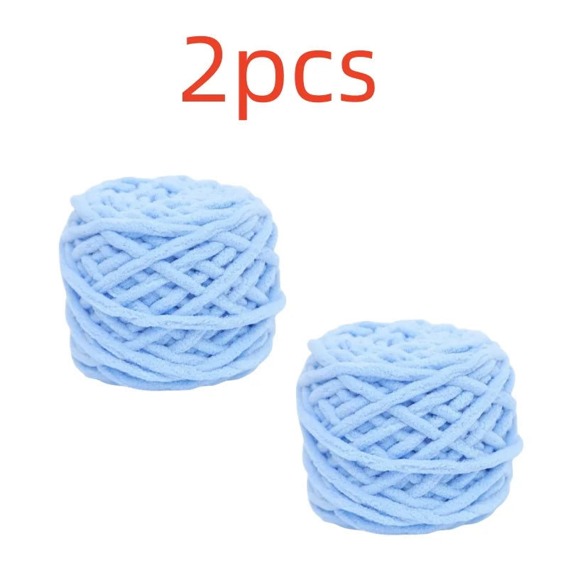 100g Chenille Knitting Yarn – Soft Thick Cotton Ice Strip Wool for DIY Hand Knitting Scarves & Crafts