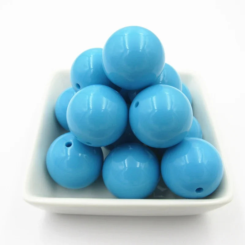 Acrylic Chunky Round Beads - 6mm to 20mm Solid Bubblegum Beads for DIY Handmade Jewelry & Craft Making