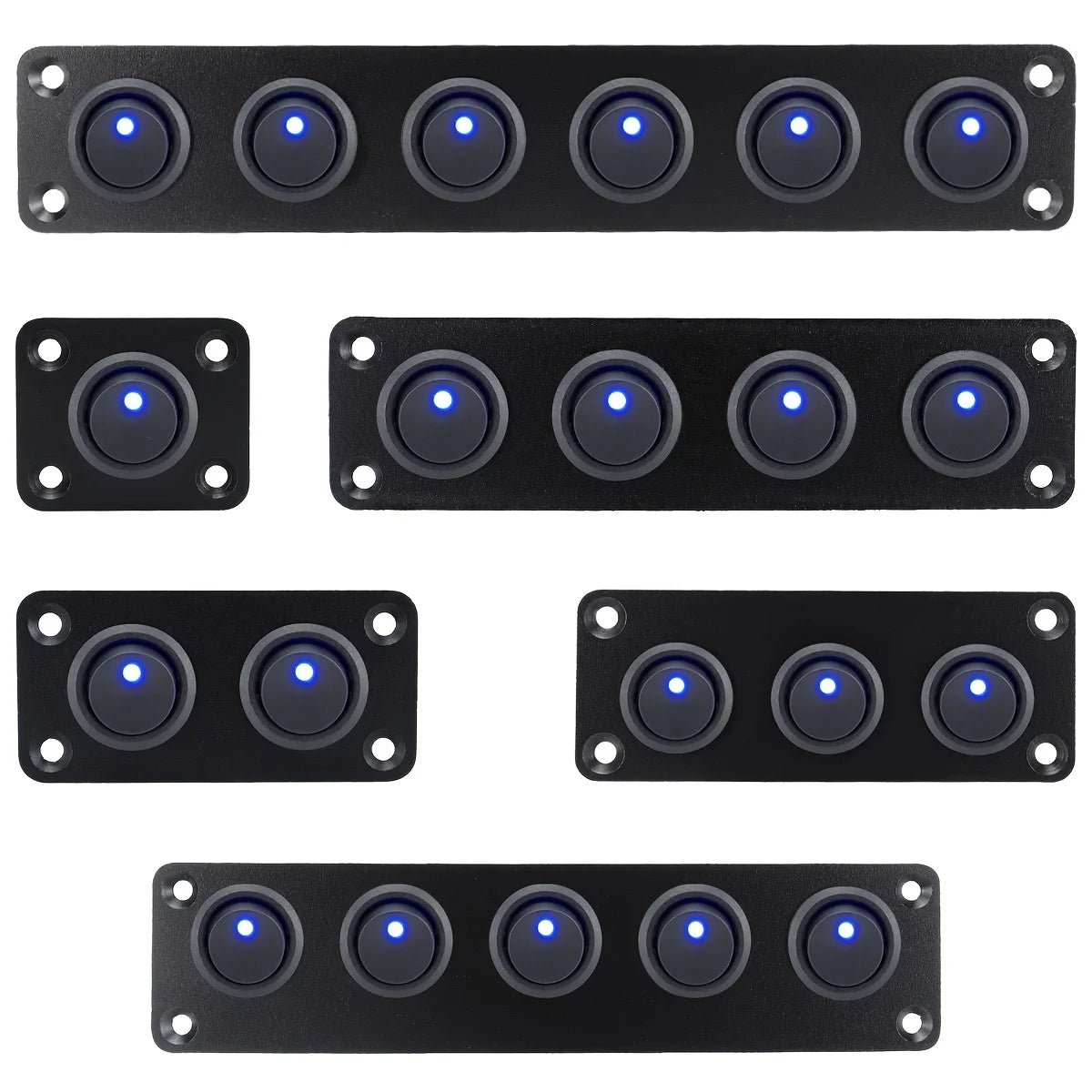 20A Blue Circular Joystick Switch Panel – 3-Pin Waterproof 12V for Cars, Trucks, Boats, RVs, Yachts