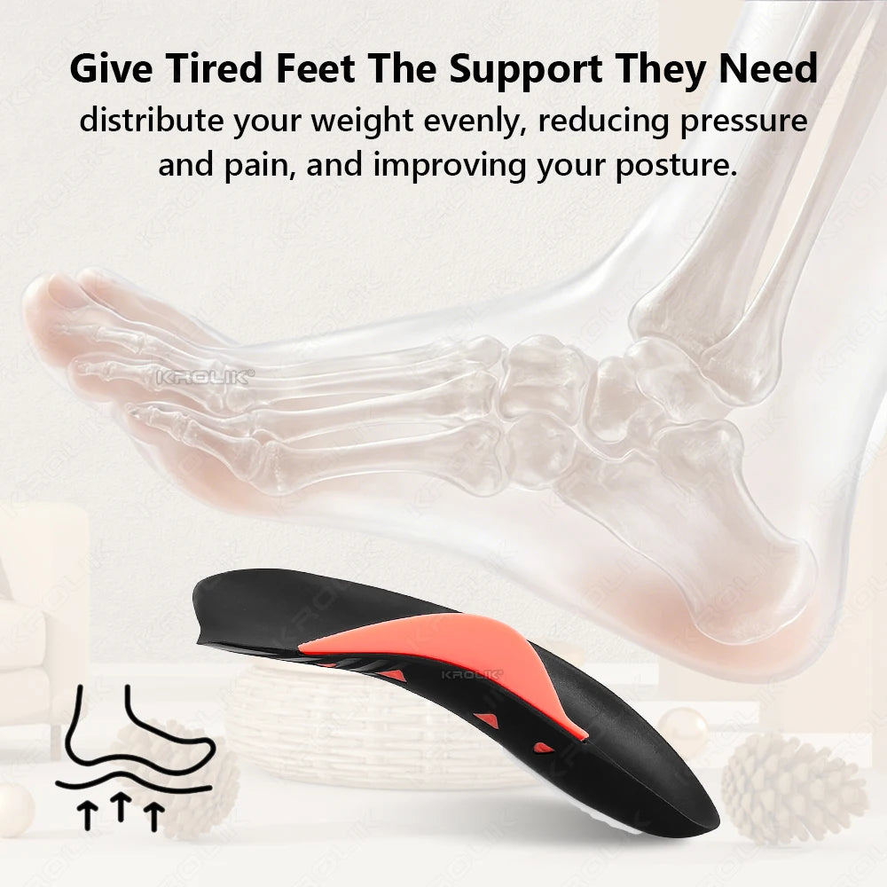 Orthopedic Arch Support Insoles - Lightweight TPU Adjustable Insoles for Flat Feet