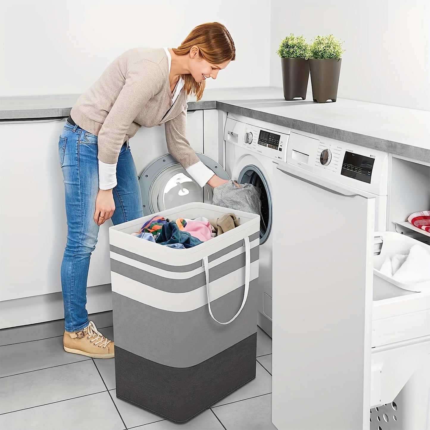 75L Large Laundry Bag with Handles — Durable Dirty Clothes Hamper for Home, Dorm, and Hotel, 40x30x60cm Storage Basket