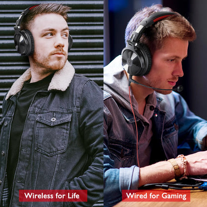 OneOdio 2-in-1 Wireless & Wired Headset – 110H Bluetooth 5.2 Gaming Headphones with Mic for PC, PS4, Skype, Type-C
