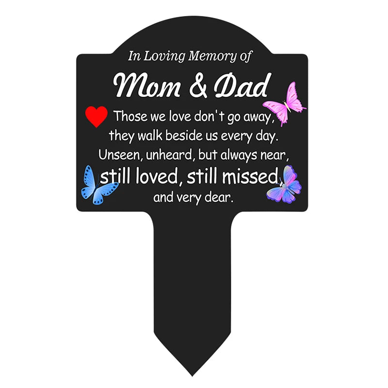 Waterproof Grave Stake – Cemetery Memorial Decoration for Mom, Dad & Loved Ones (Grandpa, Grandma, Brother, Sister, Son, Daughter)