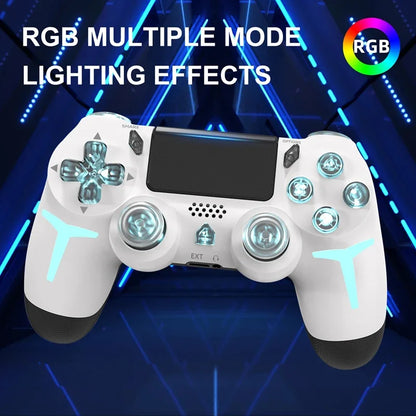 LED Bluetooth Wireless Gamepad – 6-Axis Gyroscope Dual Vibration RGB Controller for PS4, PS3 & PC