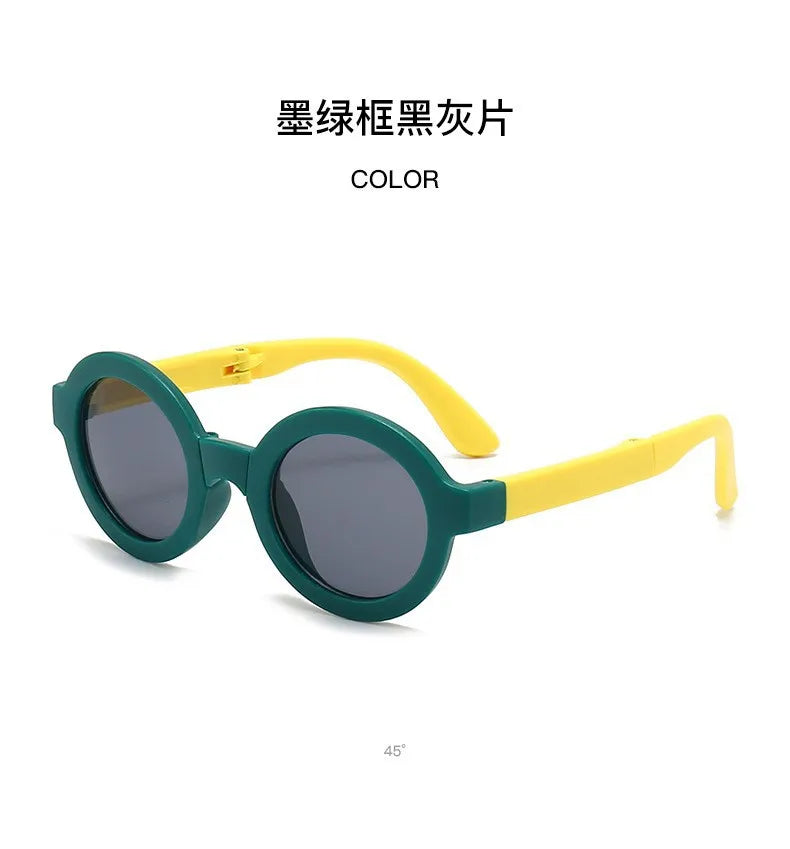 Foldable Kids Sunglasses – UV Protection Cartoon Shades for Boys & Girls, Fashionable Baby Eyewear