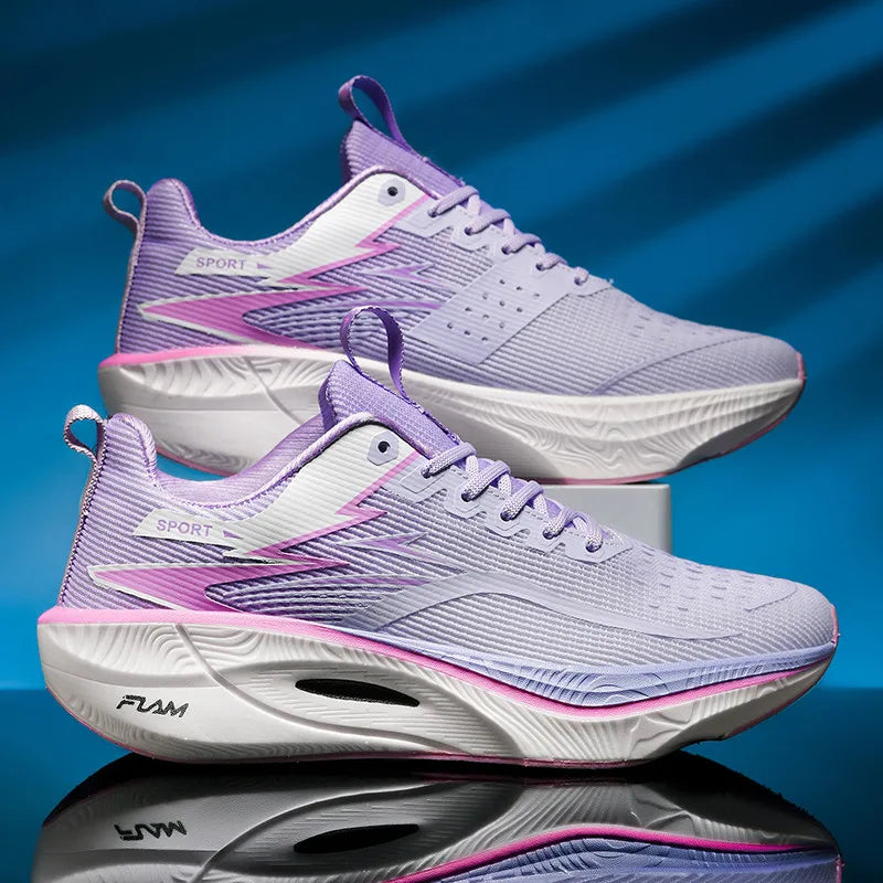 Men’s & Women’s Carbon Plate Running Shoes - Lightweight Breathable Marathon Sneakers with Air Cushion & Non-Slip Sole