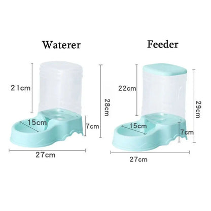 3.8L Automatic Pet Feeder & Water Fountain – Large Cat & Dog Food Dispenser