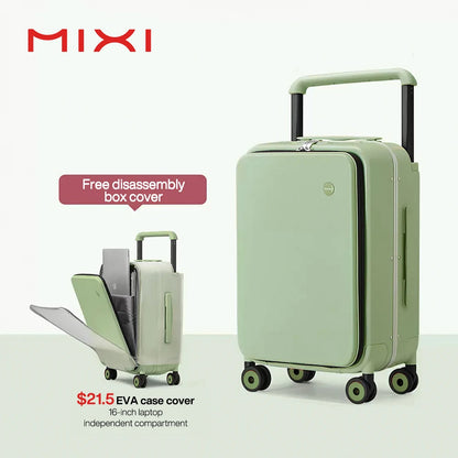 20-Inch Carry-On Suitcase - Wide Handle PC Luggage with Aluminum Frame for Men & Women Travel