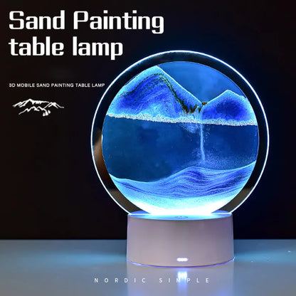 3D LED RGB Sandscape Lamp - 16-Color Moving Sand Art Frame with Remote, Hourglass Night Light & Deep Sea Display