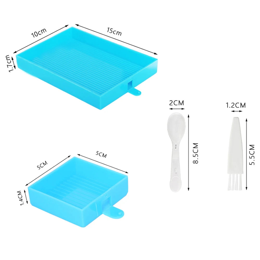 6-Grid Diamond Painting Accessory Tray Kit – Large Capacity Plate for Nail Art, Beading, and Cross Stitch