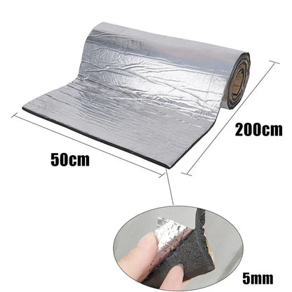 Fireproof Sound Insulation Mat - 200x50cm Thermal Acoustic Panel for Car Noise Reduction & Heat Protection