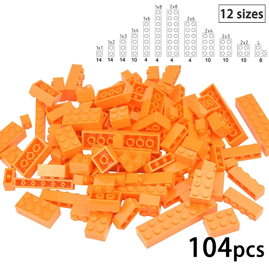 DIY Building Block Wall Figures Bricks - 1x2, 1x3 & 1x4 Small Construction Bricks for Creative Building & Educational Play