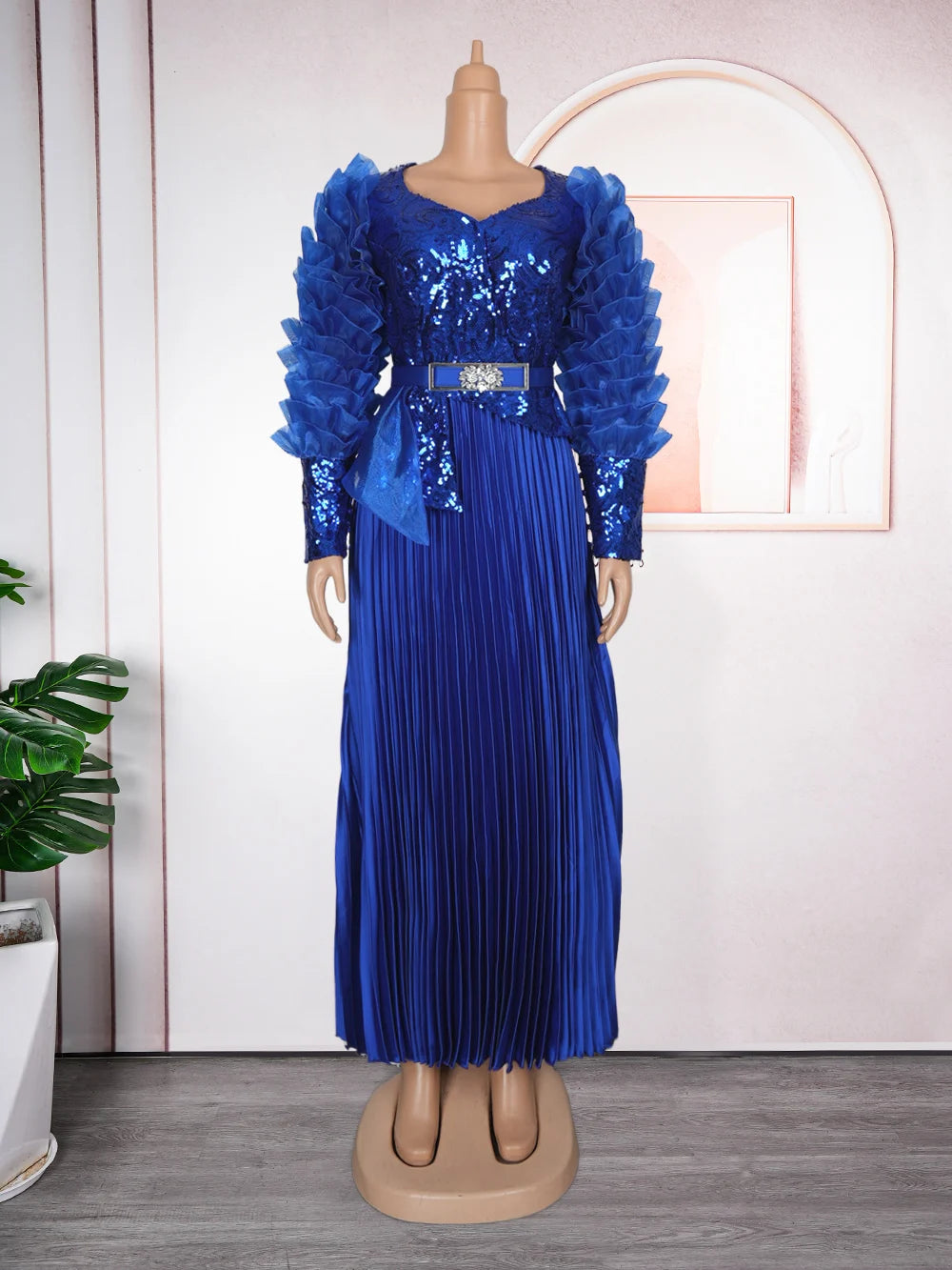 Plus Size African Party Dresses for Women - 2026 Dashiki Ankara Sequin Maxi Evening Gown
