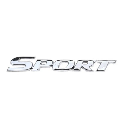 3D Chrome & Black Car Trunk Emblem – Metal Racing Sport Word Logo Sticker Badge for Vehicle Styling