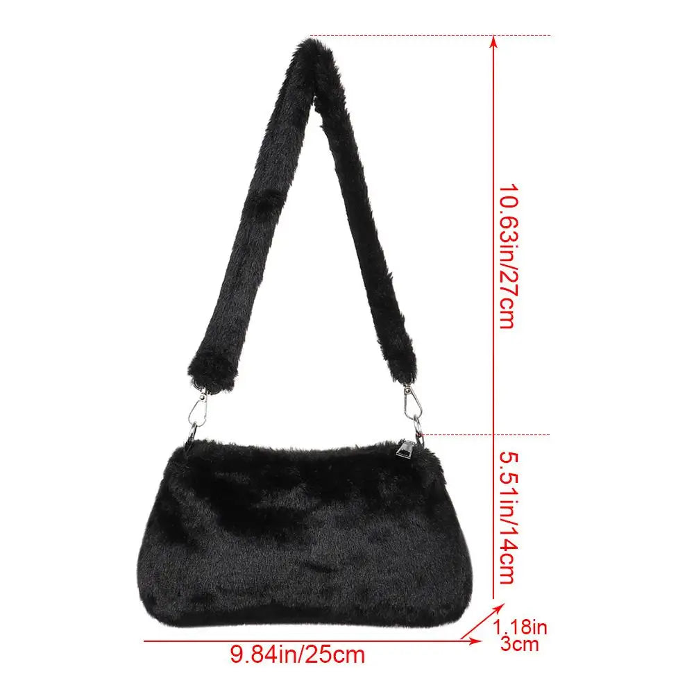 Women’s Leopard Plush Shoulder Bag - Animal Print Underarm Crossbody Messenger Bag for Casual Everyday Style