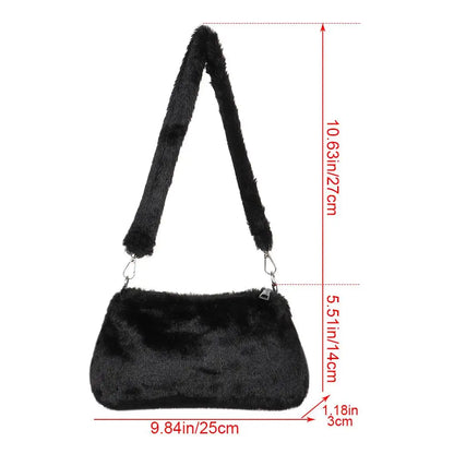 Women’s Leopard Plush Shoulder Bag - Animal Print Underarm Crossbody Messenger Bag for Casual Everyday Style
