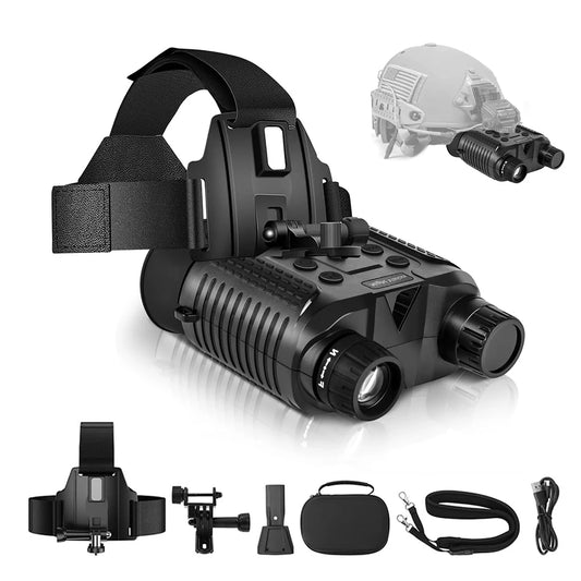 NV8160 Night Vision Binoculars | Head-Mounted Tactical Helmet Goggles with 8X Digital Zoom for Hunting