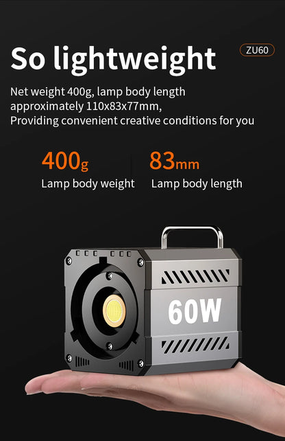 LED Fill Light Handheld COB Photography Light - Dual Color, Gentle Light for Outdoor Shooting, YouTube, TikTok, Vlog with Remote Rocker