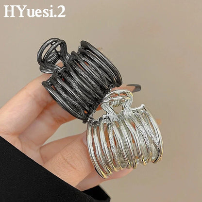 Fashion Irregular Metal Hair Claws - Nonslip Strong Holder for Women Girls' High Ponytail, Shark Buckle Hair Clip for Thick Long Hair