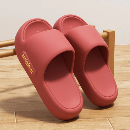 Cloud Platform Slippers for Women - Thick Soft Sole Letter Print Beach Slides for Comfortable Everyday Wear