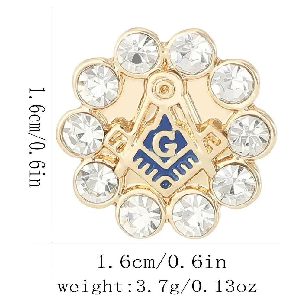 Vintage Masonic Emblem Brooch - Hollow Freemason Symbol Pin Badge for Collectors
