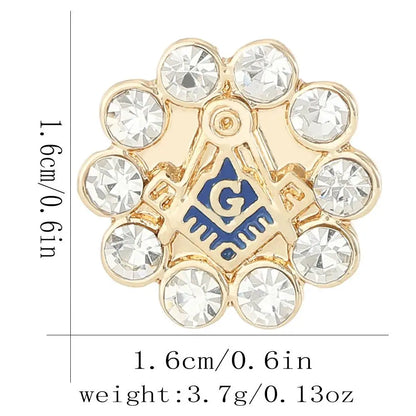 Vintage Masonic Emblem Brooch - Hollow Freemason Symbol Pin Badge for Collectors
