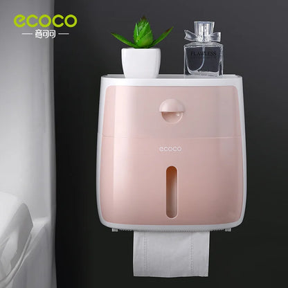 Portable Toilet Paper Holder - Wall-Mounted Bathroom Tissue Dispenser & Storage Box