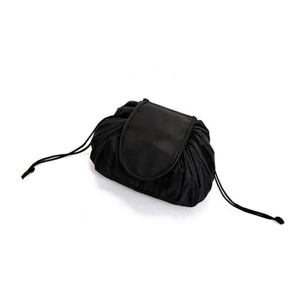 50X62CM Drawstring Elastic Makeup Storage Bag - Women's Portable Travel Black Handbag with Large Capacity, Trendy Storage Bags