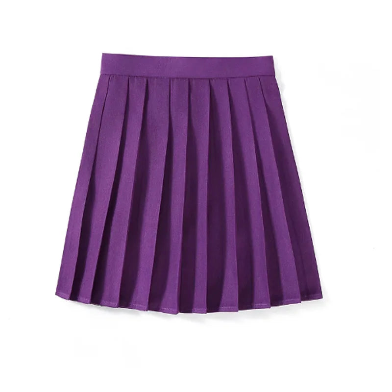 Women’s High Waist A-Line Skirt – Summer Harajuku Style Black Mini Pleated School Girl Uniform