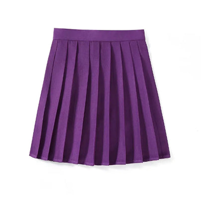 Women’s High Waist A-Line Skirt – Summer Harajuku Style Black Mini Pleated School Girl Uniform